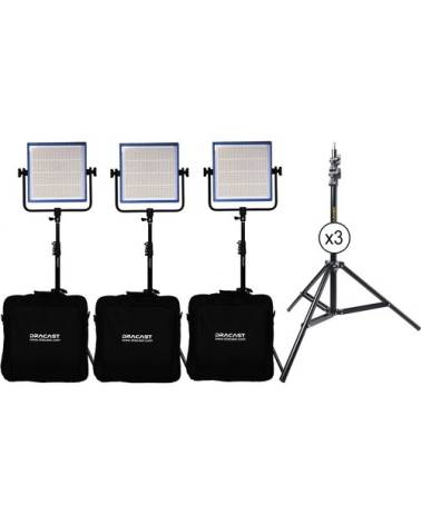 Dracast - DRPLK3X1000BK - BV-G PLUS LED BI-COLOR 3-LIGHT STUDIO KIT from DRACAST with reference DRPLK3X1000BK at the low price o