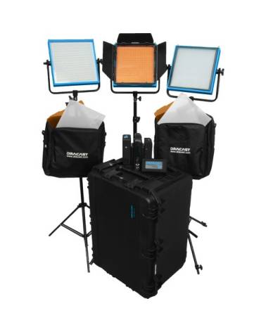 Dracast - DRSTUTV - LED1000 PRO TUNGSTEN 3-LIGHT STUDIO KIT WITH V-MOUNT BATTERY PLATES from DRACAST with reference DRSTUTV at t